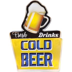 Barskilt "Fresh Drinks - Cold Beer" 30x40 cm