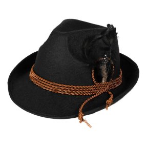 Sort Oktoberfest-hat – klassisk tyrolerhat