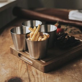 Peg pommes frites-kop i rustfrit stål 35 cl 4-pak